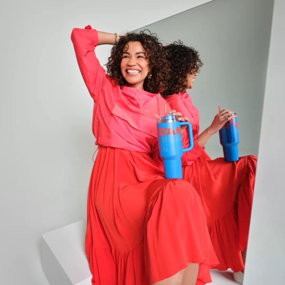 Stanley 30 oz. Quencher H2.0 FlowState Blue Red Multi Tumbler *Read Description - Picture 5 of 13